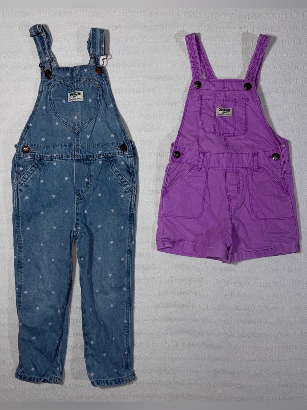 OshKosh B'gosh Bundle of 2 Overalls Toddlers Size 3T Summer Vacation Trip